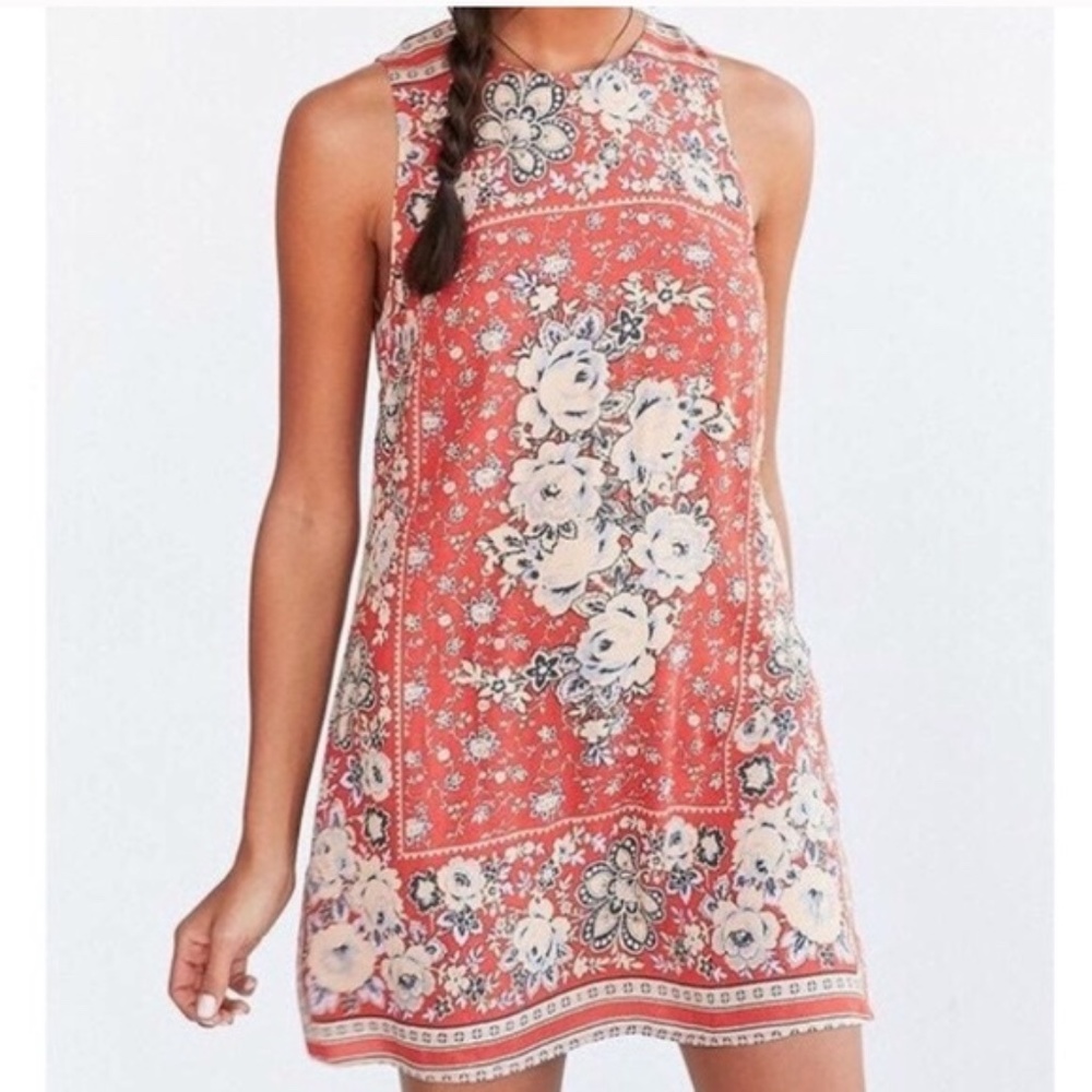 Ecote from Urban Outfitters | Orange Floral Dress